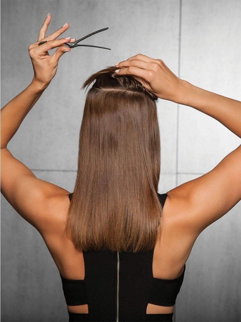 16" Straight HF Synthetic Hair Extensions Kit (8 Piece) | Clip In