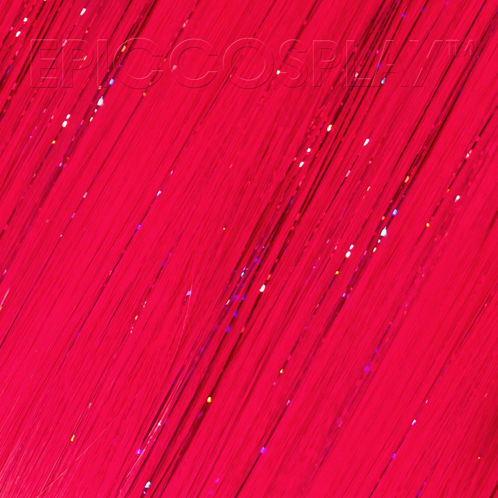 35" Tinsel Blended Weft Extension - Raspberry Pink