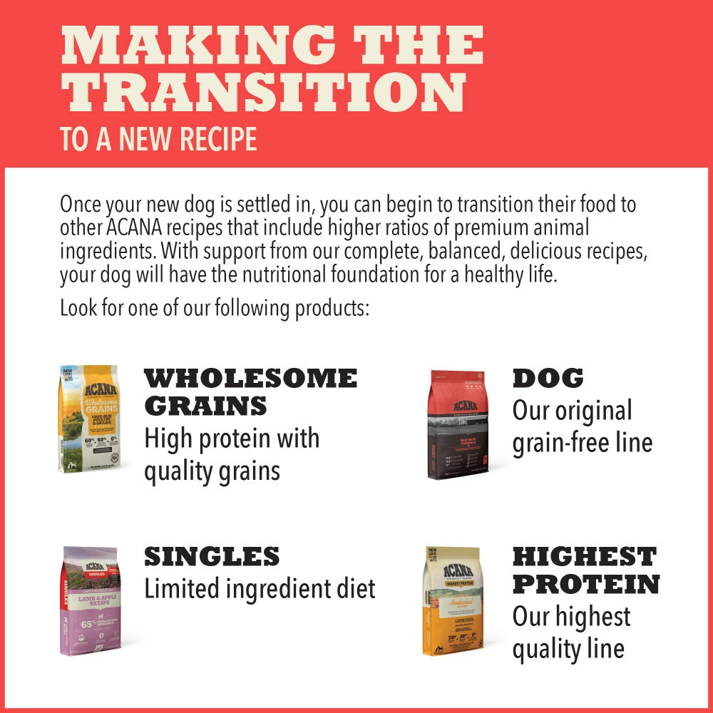 ACANA Rescue Care For Adopted Dogs Premium Dry Food Red Meat, Liver & Whole Oats Recipe