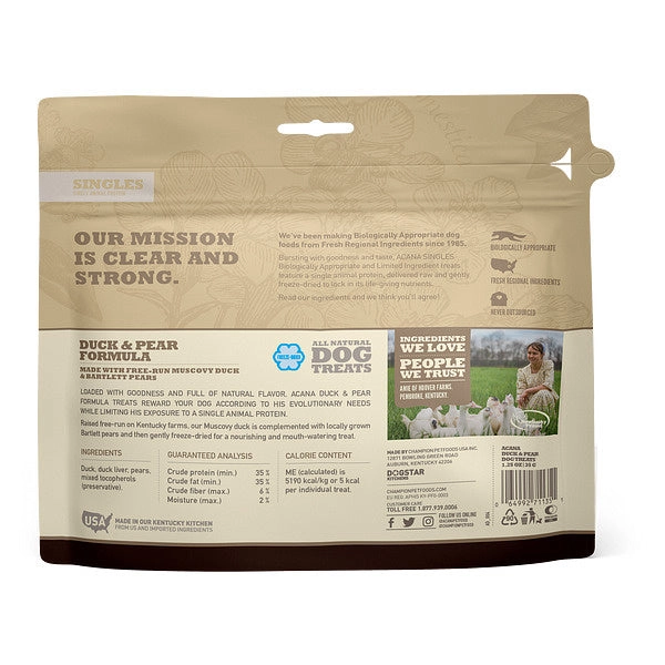 ACANA Singles Grain Free Limited Ingredient Diet Duck & Pear Formula Dog Treats