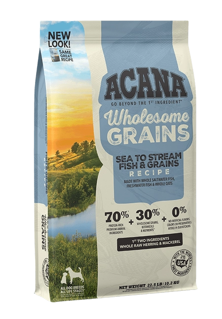ACANA   Wholesome Grains American Waters Recipe with Whole Saltwater & Freshwater Fish Dry Dog Food