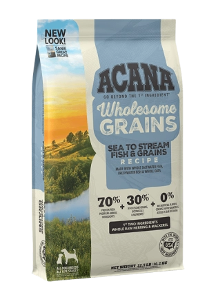ACANA   Wholesome Grains American Waters Recipe with Whole Saltwater & Freshwater Fish Dry Dog Food
