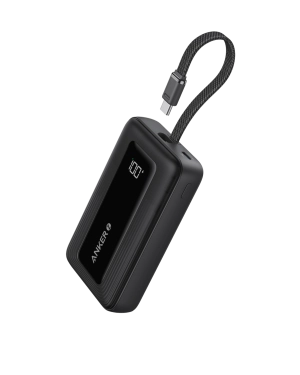 Anker Zolo Power Bank (10K, 30W) with a 5.4-inch (13.7 cm) built-in USB-C cable.