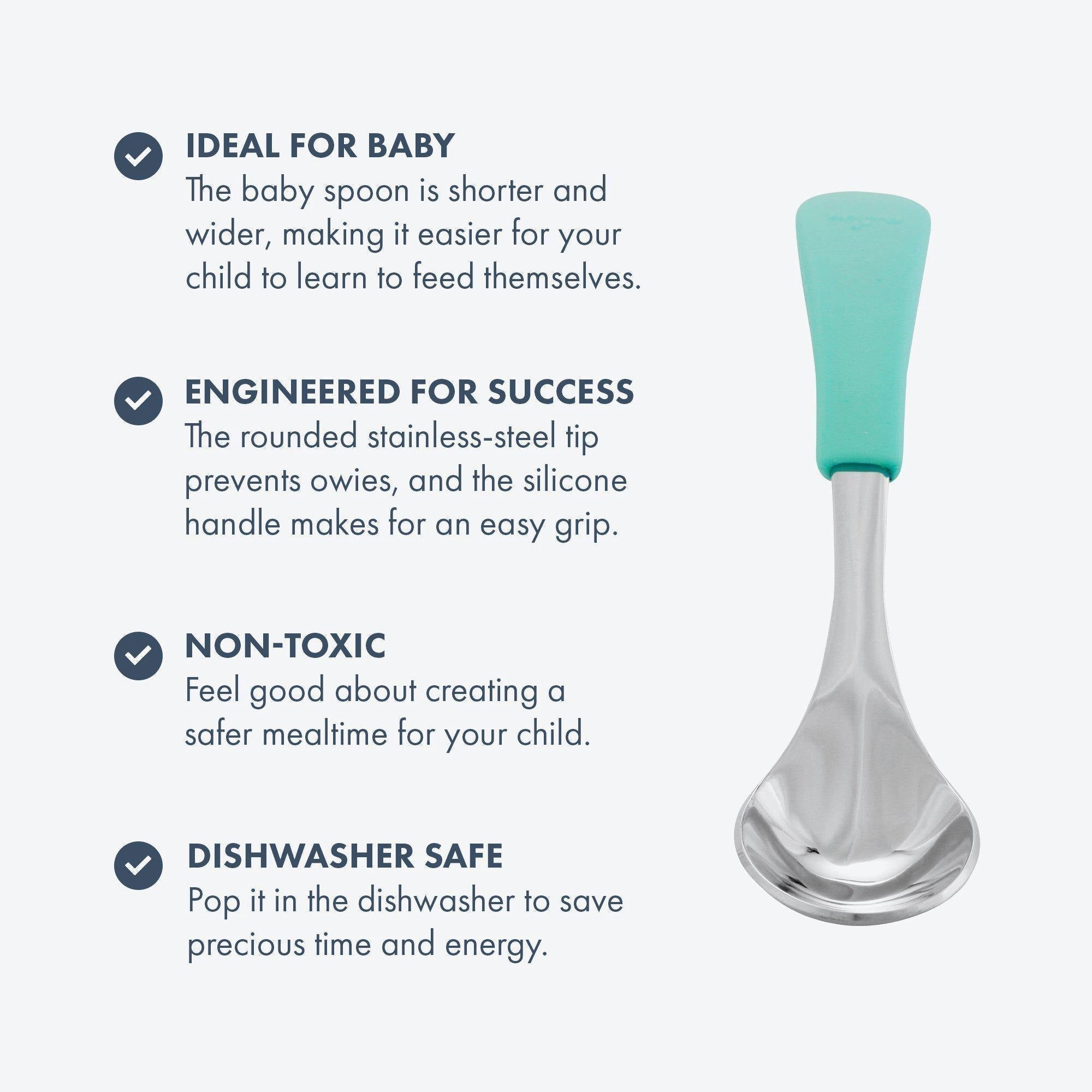 Avanchy Stainless Steel Baby Spoons - Pack of 2 - Yellow