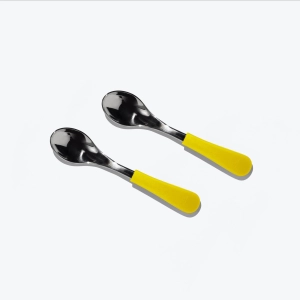 Avanchy Stainless Steel Baby Spoons - Pack of 2 - Yellow