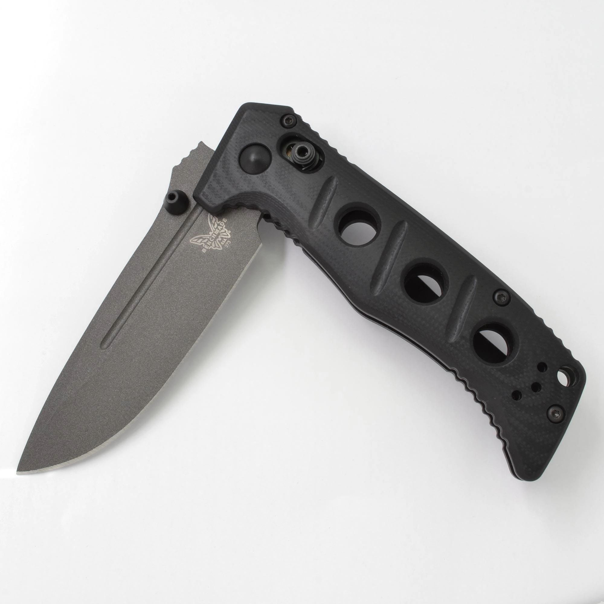 Benchmade Folding Knife - Mini Adamas Tungsten Gray Blade Black G10 Handle | 273GY-1