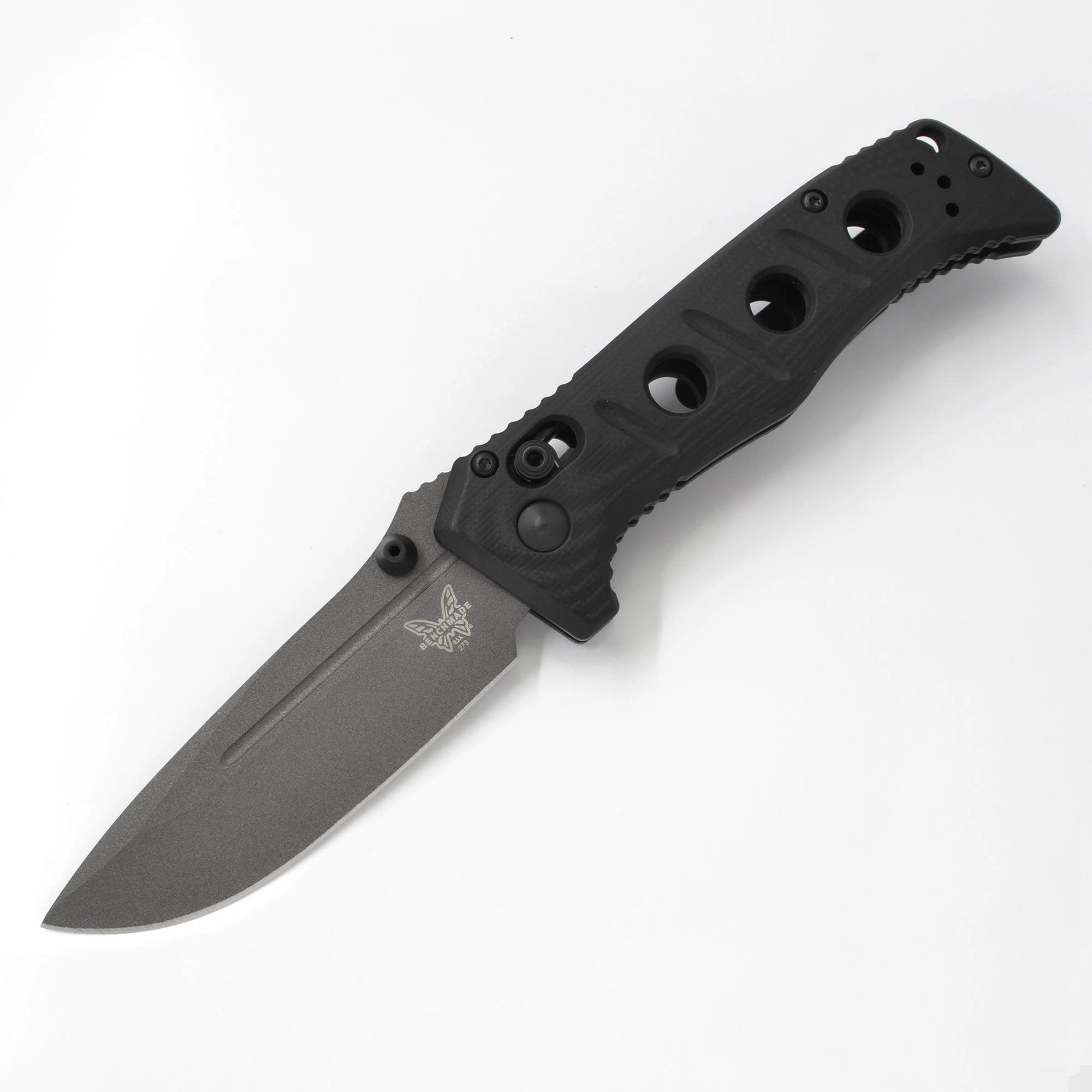 Benchmade Folding Knife - Mini Adamas Tungsten Gray Blade Black G10 Handle | 273GY-1
