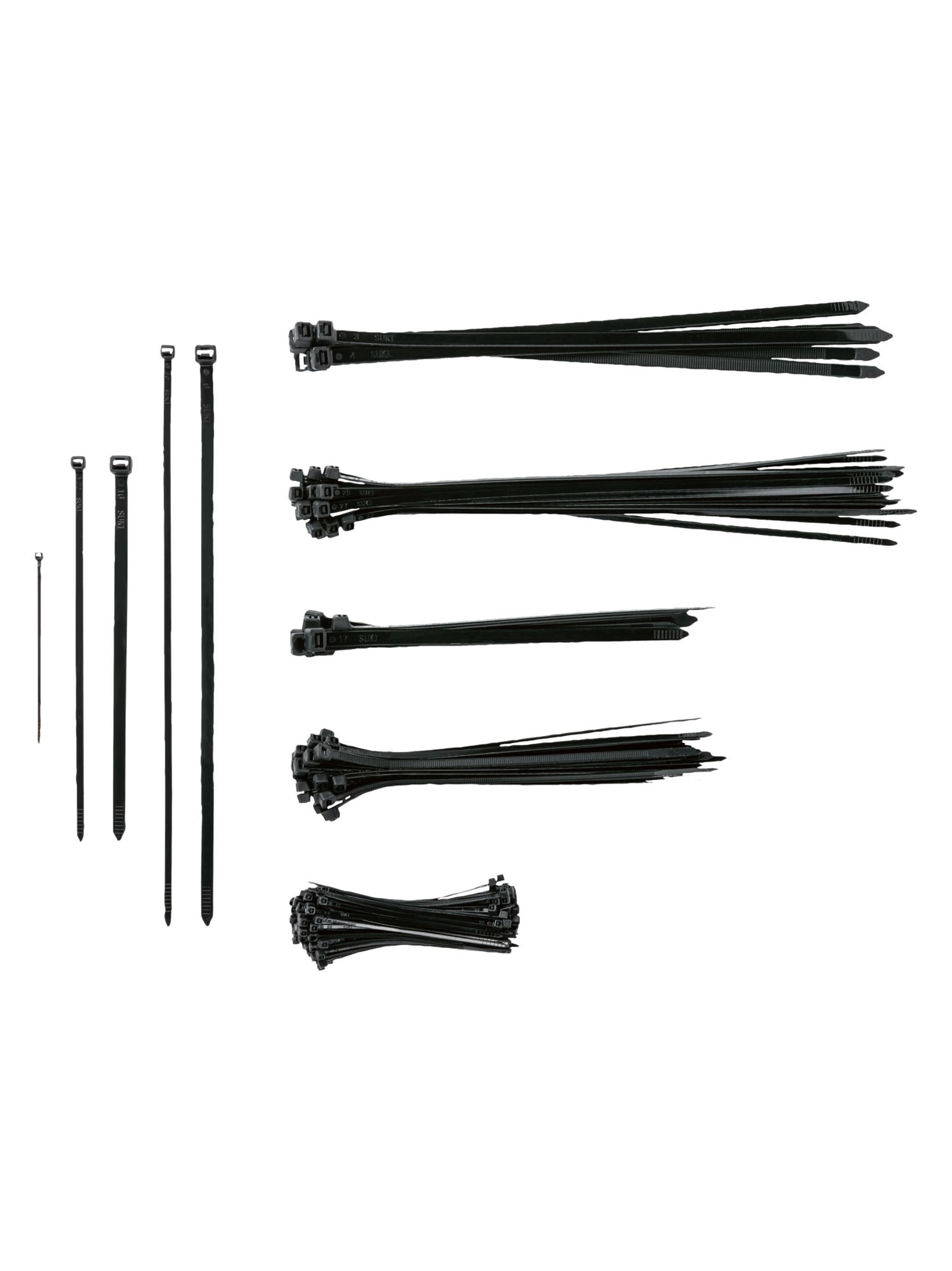Cable Tie Set, 251 Pieces, Black