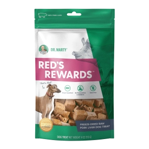 DR. MARTY Red’s Rewards Freeze-Dried Raw Pork Liver Dog Treats