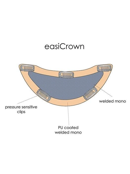 easiCrown HD 12" | HF Synthetic Hair Topper (Hand-Tied)