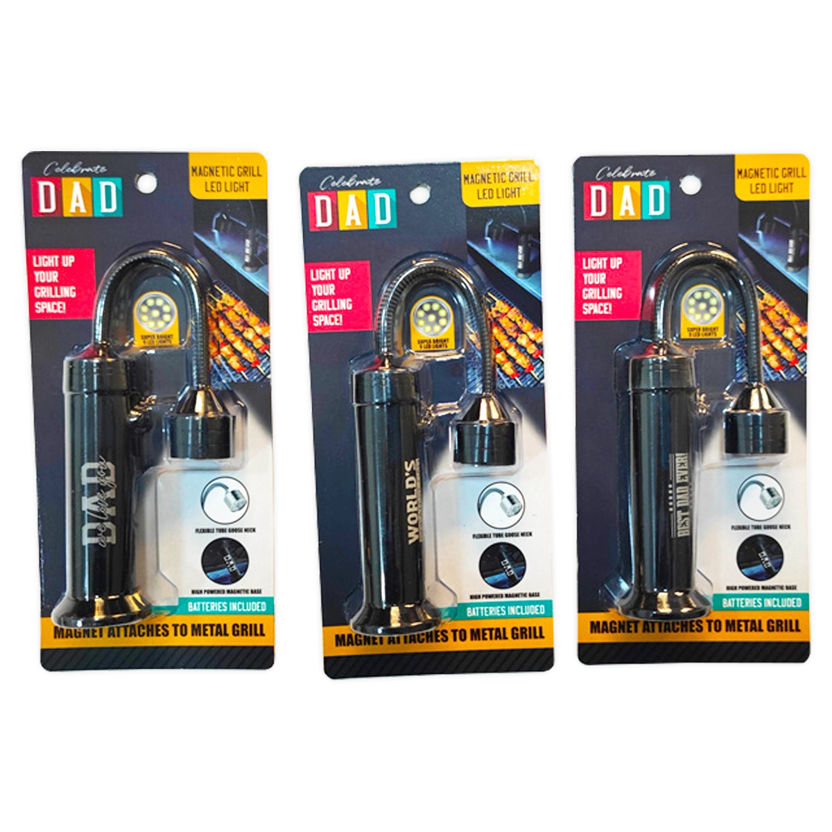 Father's Day Magnetic LED Grill Light - 3 Pieces Per Pack 24816B
