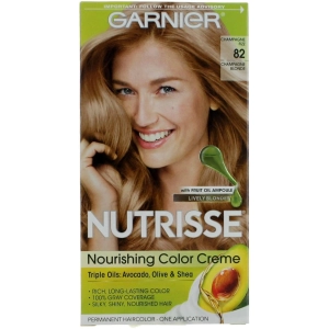 Garnier Women's Permanent Hair Color Kit - Nutrisse Coloring Creme, Champagne Fizz 82