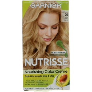 Garnier Women's Permanent Hair Color Kit - Nutrisse Coloring Creme, Macadamia 90