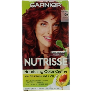 Garnier Women's Permanent Hair Color Kit - Nutrisse Coloring Creme, Pomegranate 66