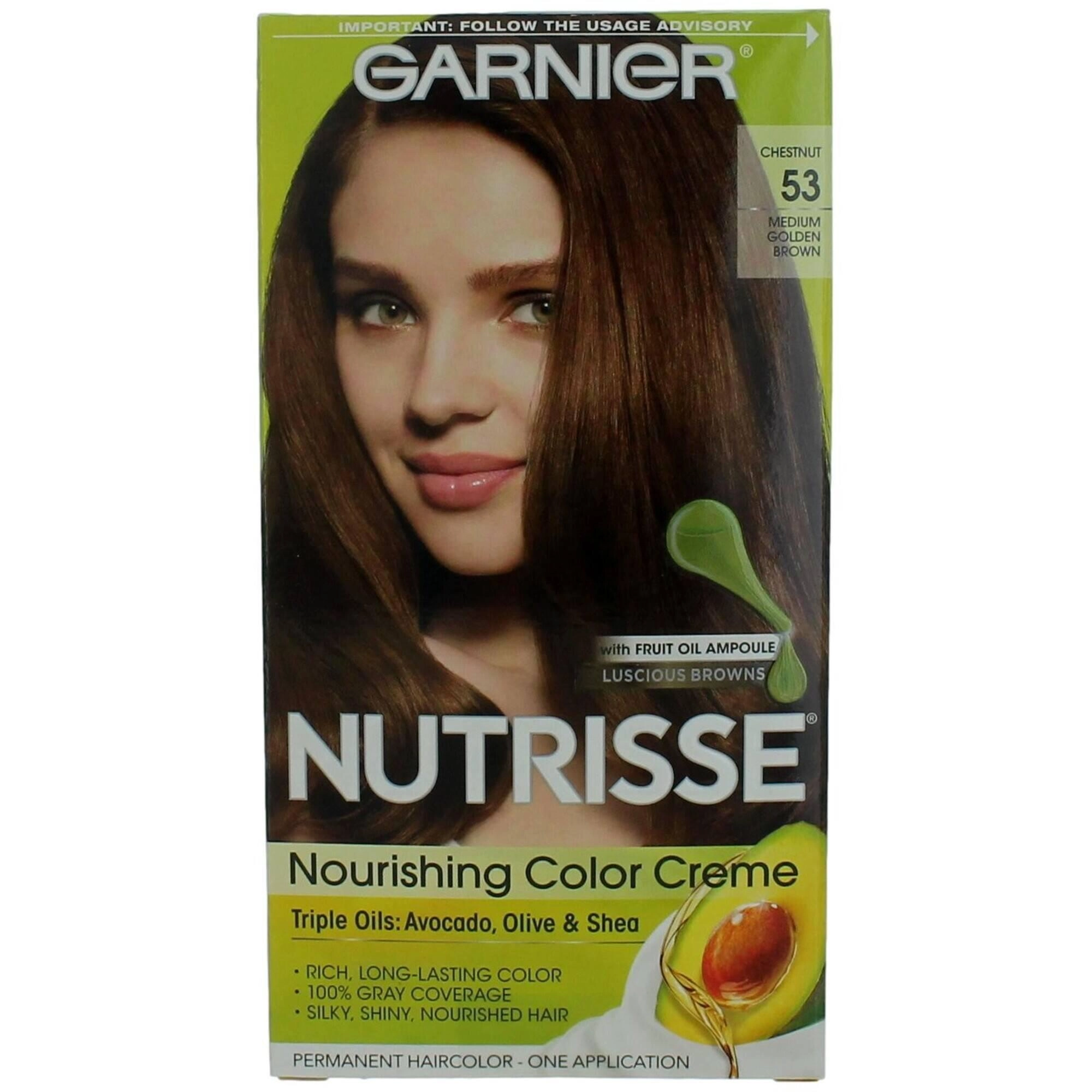 Garnier Women's Permanent Hair Color - Nutrisse Nourishing Coloring Creme, Chestnut 53