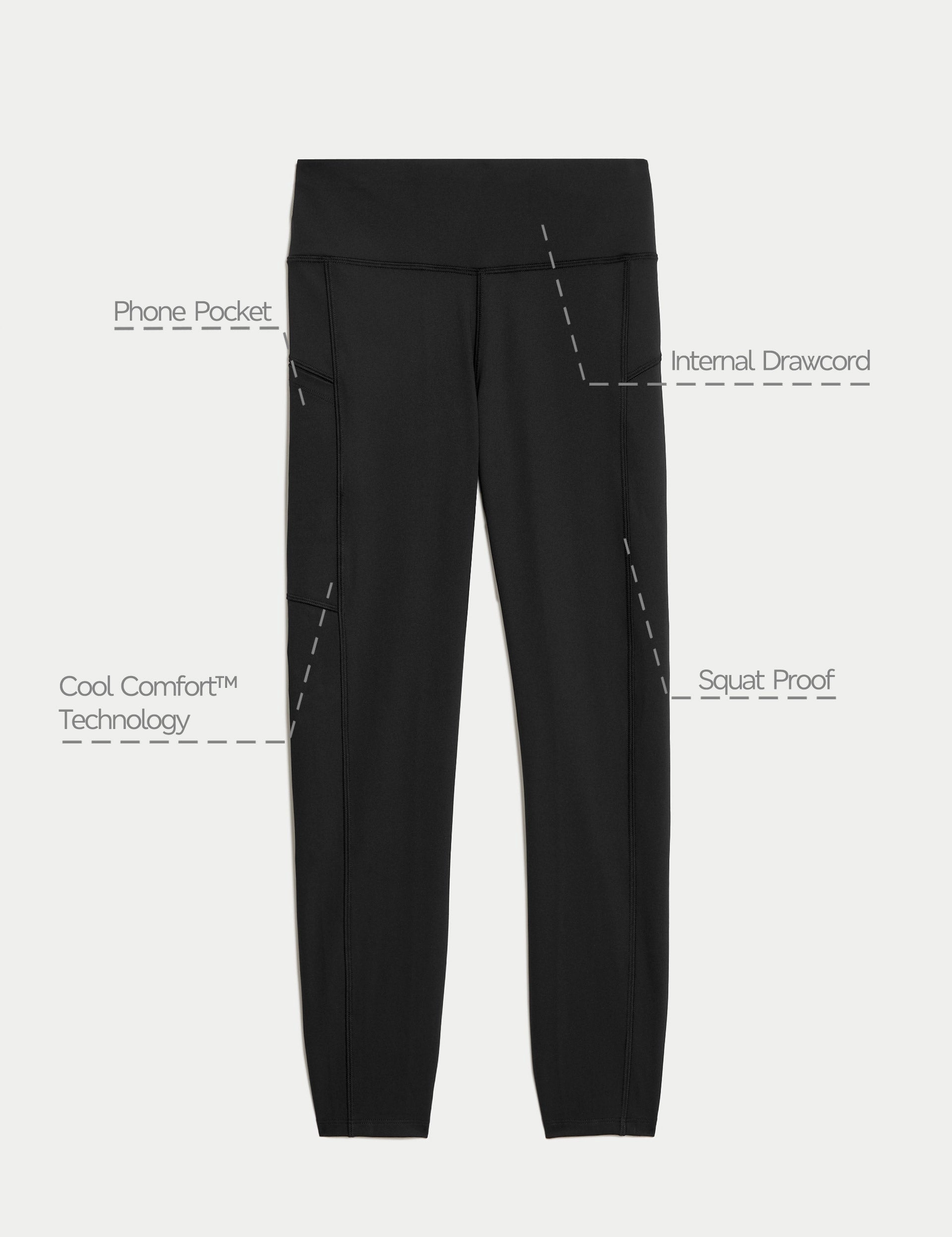 Go Move High Waisted 7/8 Gym Leggings - Black