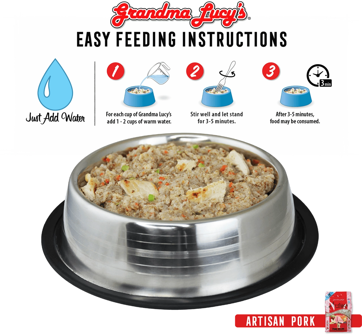Grandma Lucy's Artisan Grain Free Pork Freeze Dried Dog Food