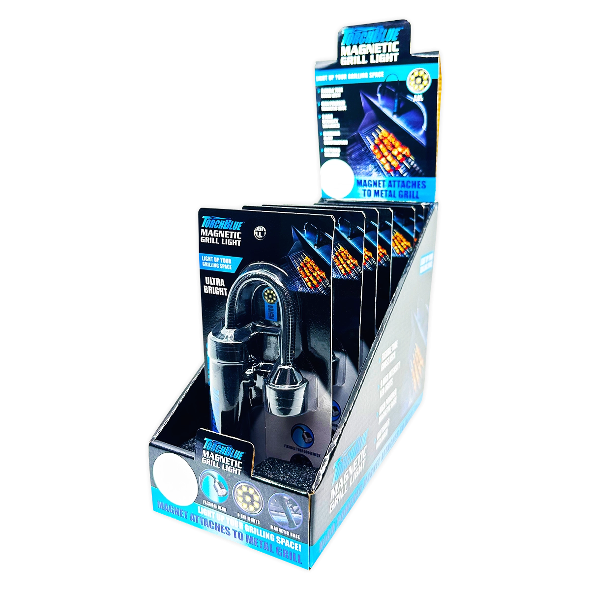 Grill LED Flashlight Matte Finish with Magnetic Stand - 6 Pieces Per Retail Ready Display 24969
