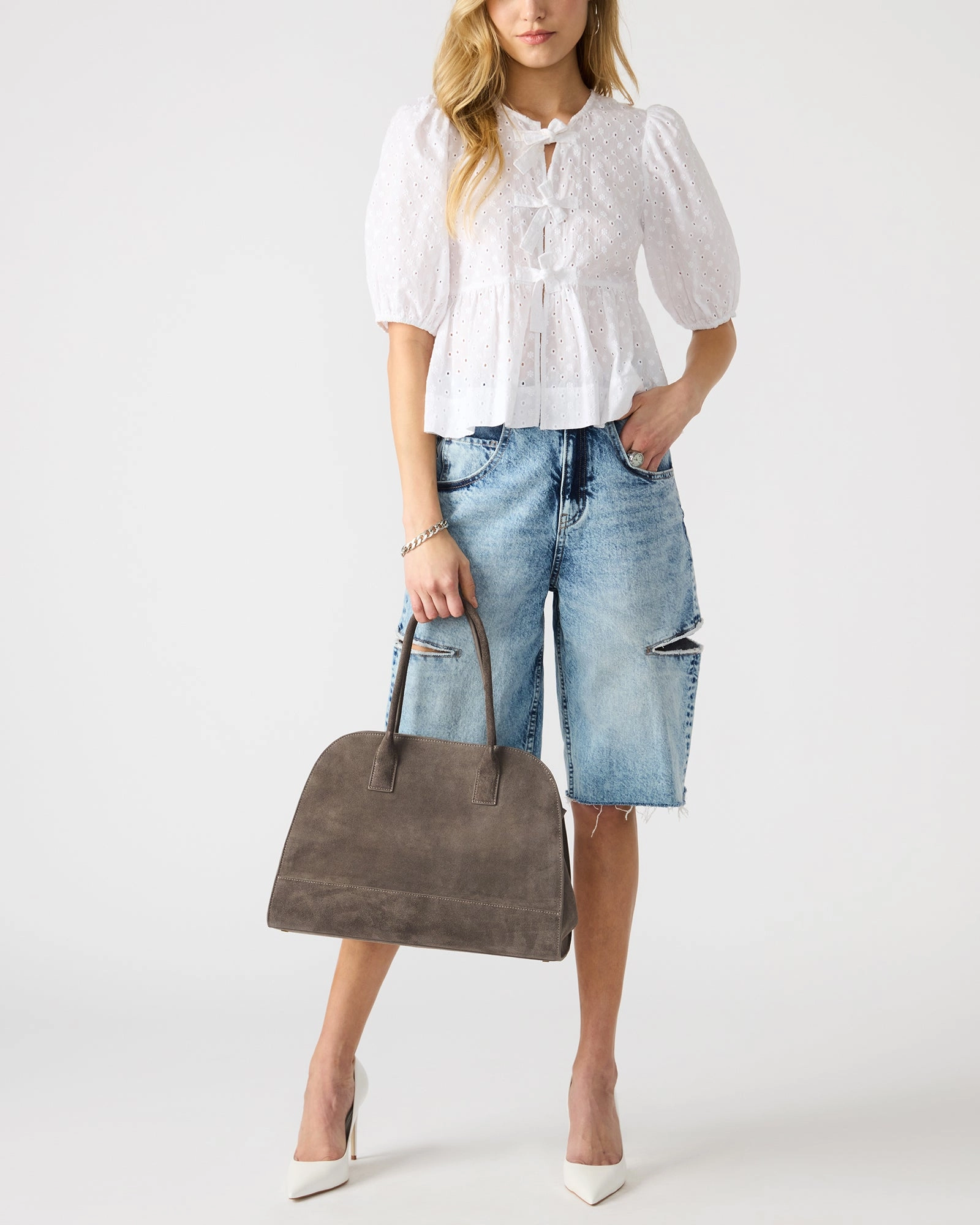 HEIDEE BAG GREY SUEDE