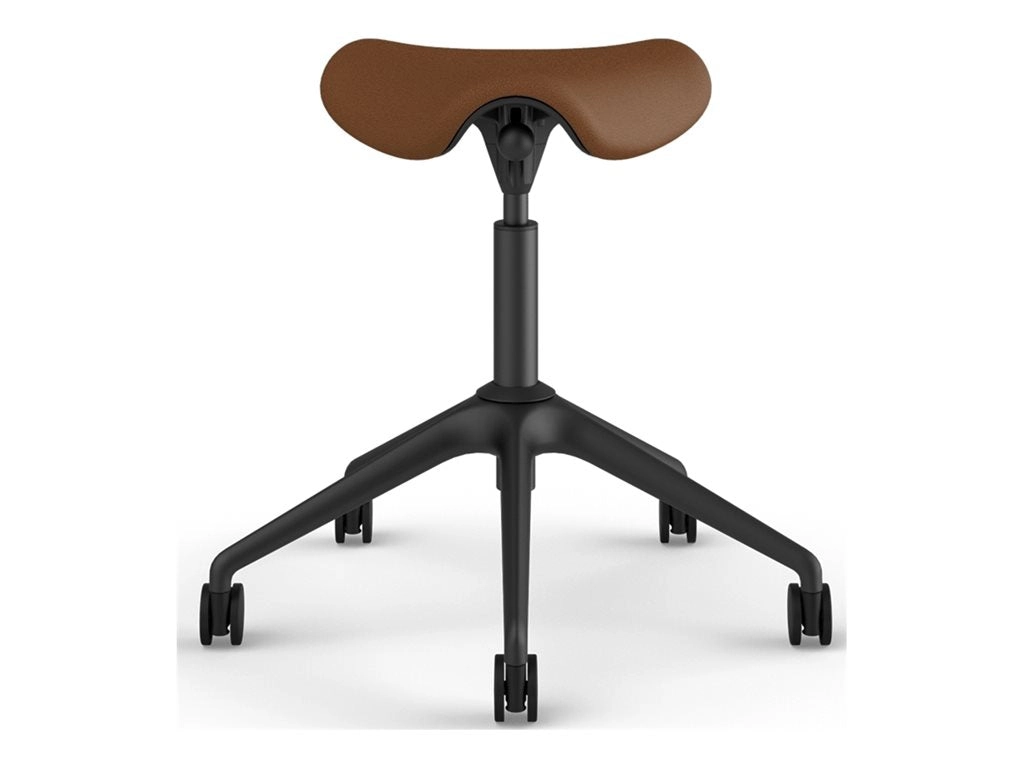 Humanscale Freedom Active Pony - Stool - ergonomic - triangular - tilt - swivel - corvara (chrome-free leather) - saddle F500GCL23FHKNSC