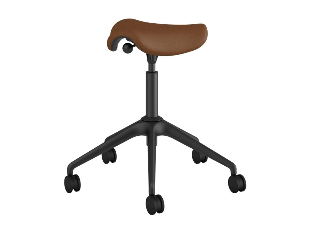 Humanscale Freedom Active Pony - Stool - ergonomic - triangular - tilt - swivel - corvara (chrome-free leather) - saddle F500GCL23FHKNSC
