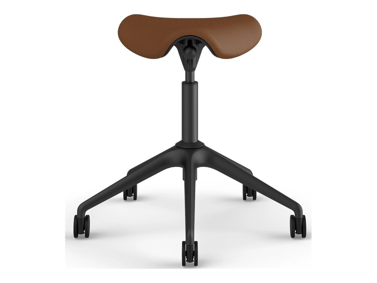 Humanscale Freedom Active Pony - Stool - ergonomic - triangular - tilt - swivel - corvara (chrome-free leather) - saddle F500GCL23FHKNSC