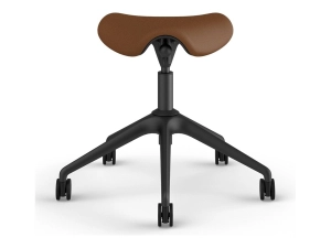 Humanscale Freedom Active Pony - Stool - ergonomic - triangular - tilt - swivel - corvara (chrome-free leather) - saddle F500GCL23FTKNSC