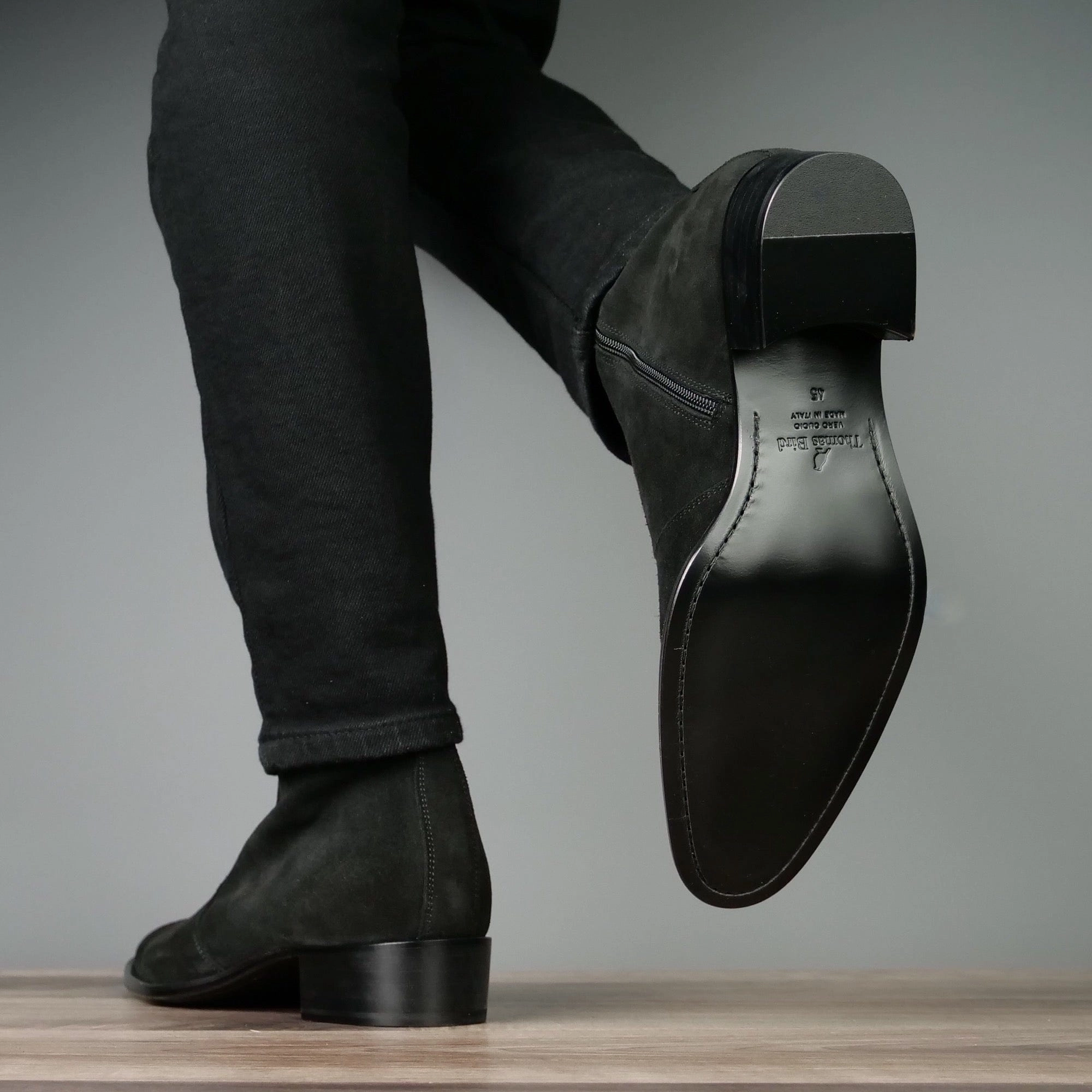 Memphis Zip Boot Black Suede