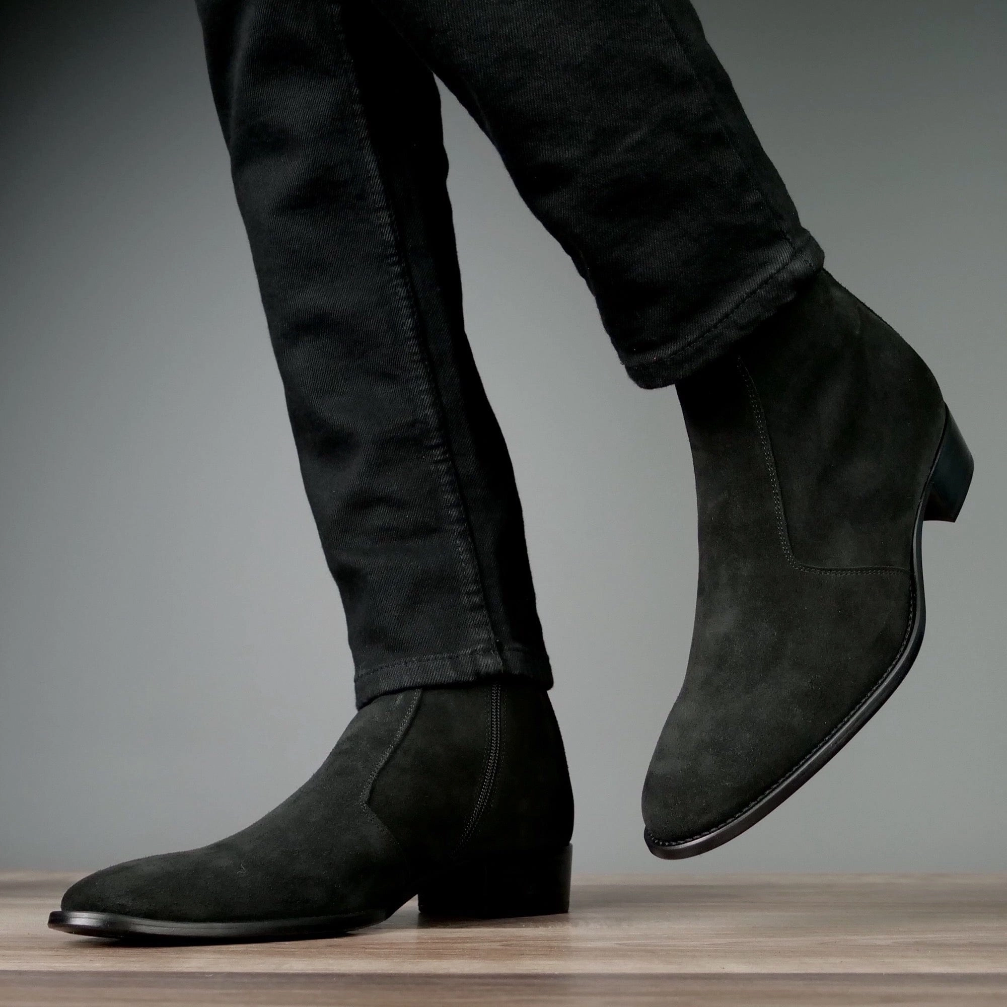 Memphis Zip Boot Black Suede