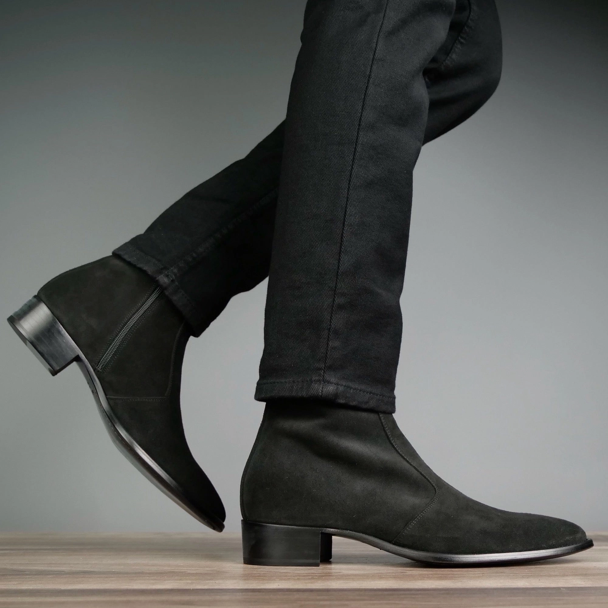 Memphis Zip Boot Black Suede