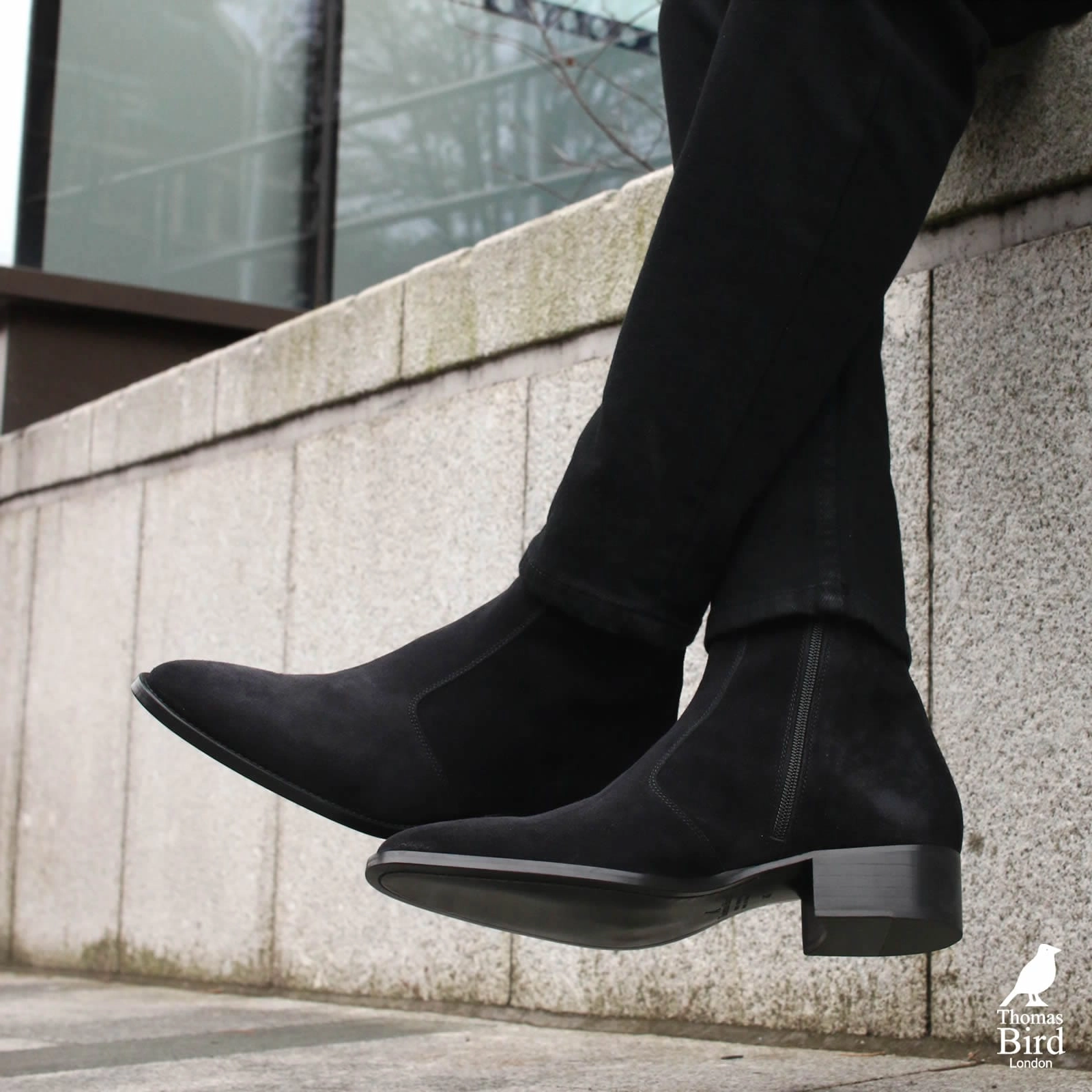 Memphis Zip Boot Black Suede