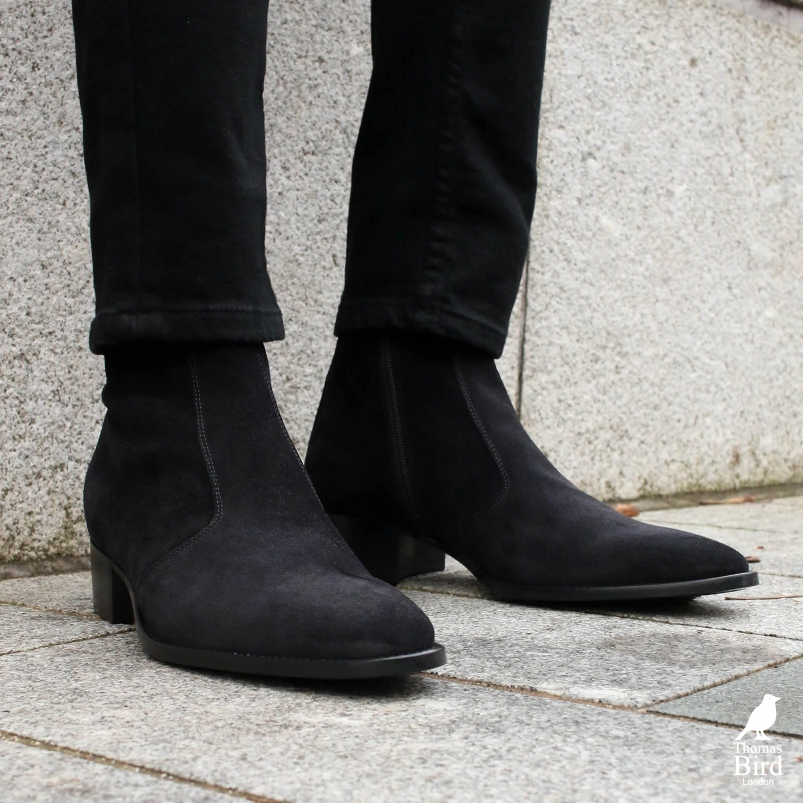 Memphis Zip Boot Black Suede