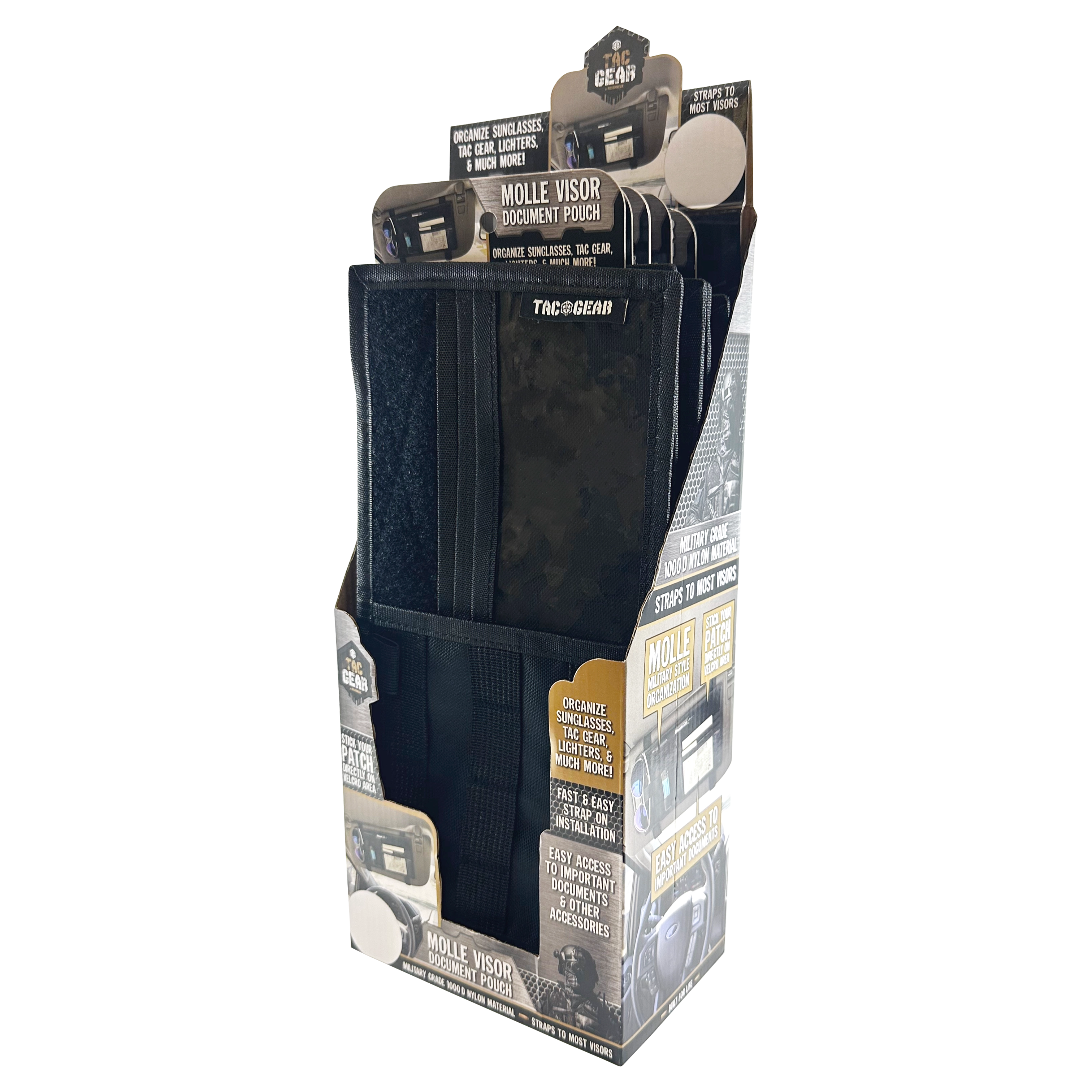 MOLLE Nylon Visor Velcro Pouch Organizer - 6 Pieces Per Retail Ready Display 23711