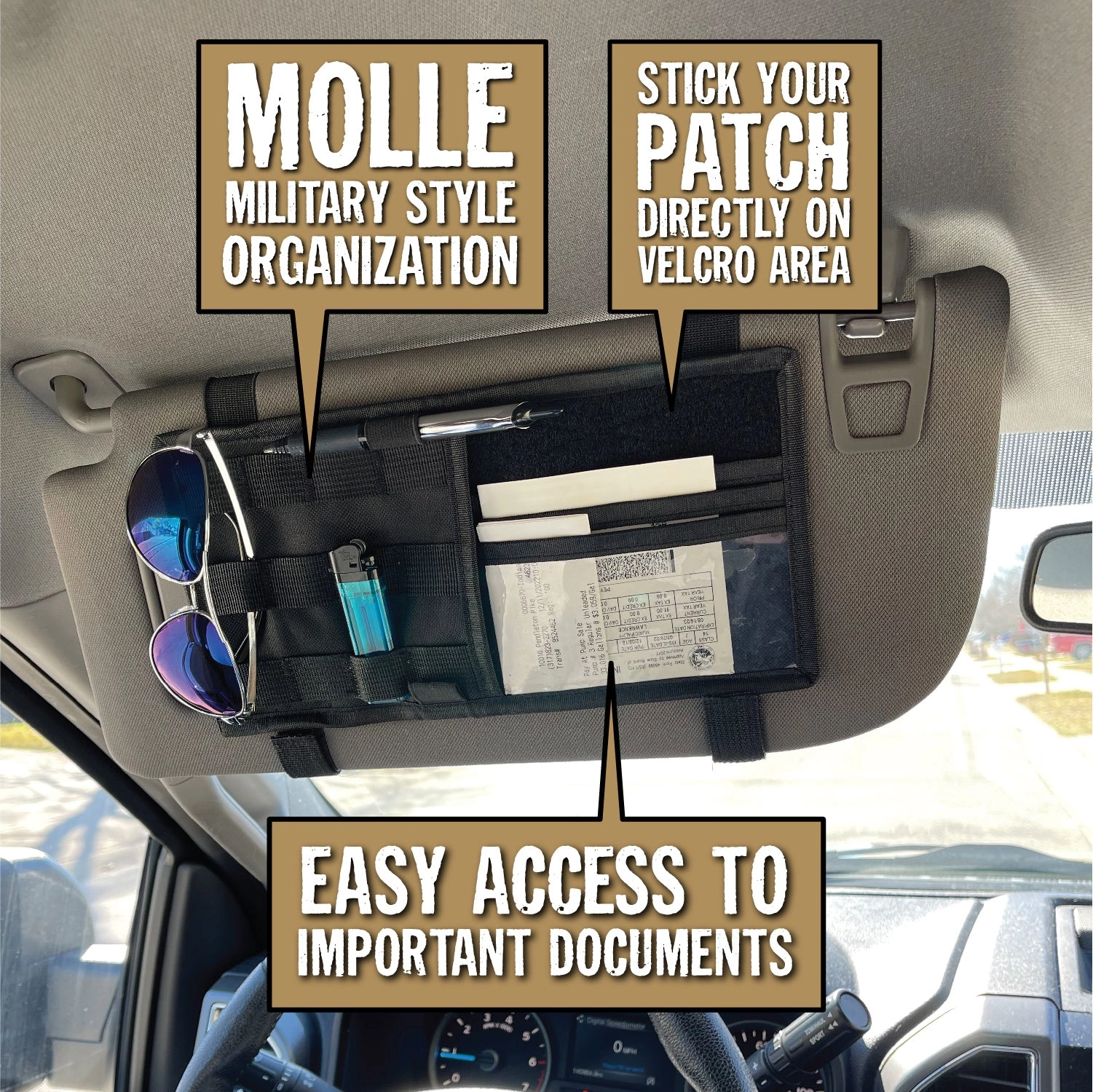 MOLLE Nylon Visor Velcro Pouch Organizer - 6 Pieces Per Retail Ready Display 23711