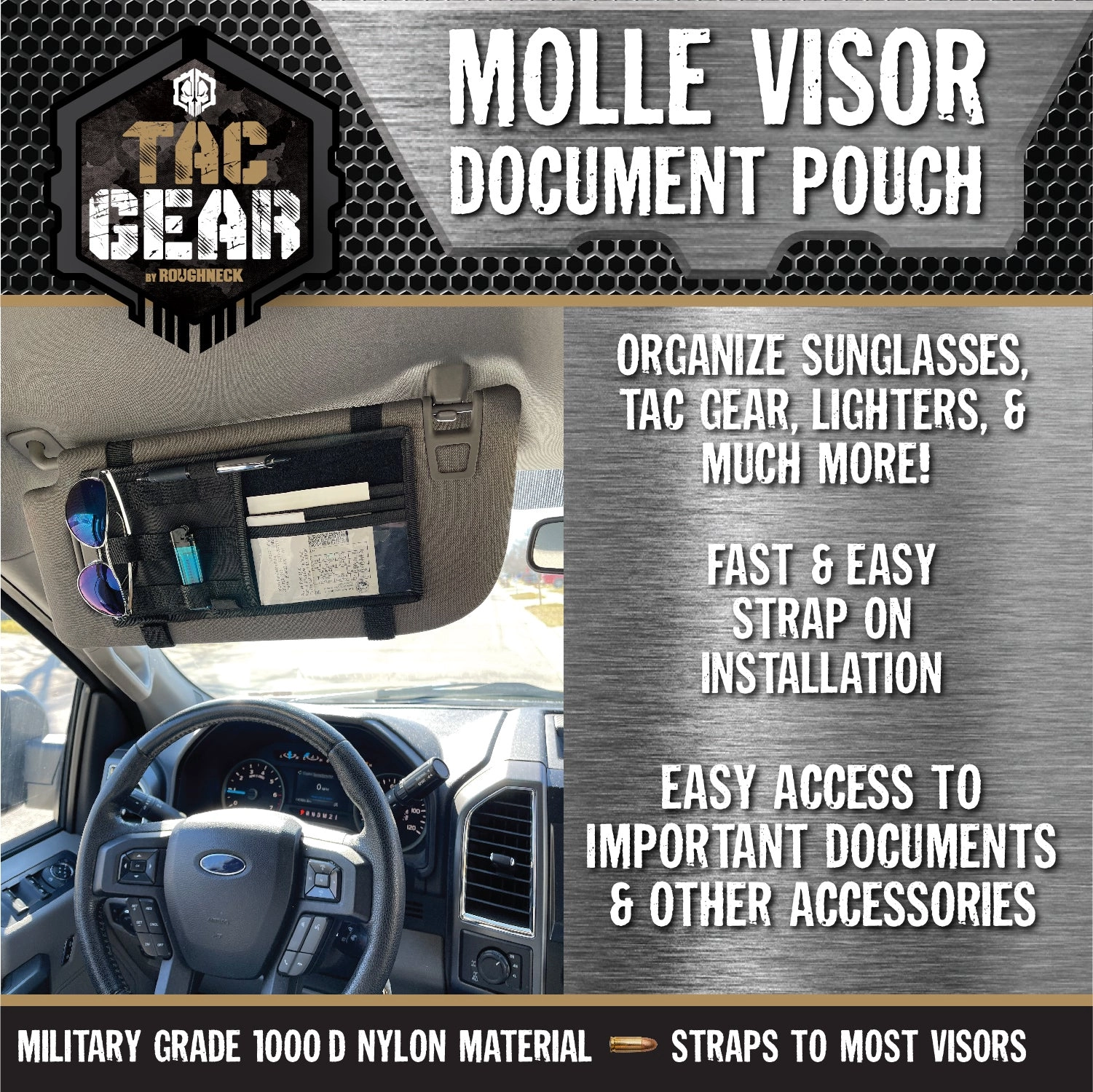 MOLLE Nylon Visor Velcro Pouch Organizer - 6 Pieces Per Retail Ready Display 23711