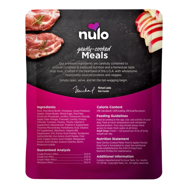 Nulo Gently-Cooked Meals Pork & Apple Recipe
