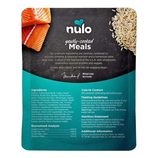 Nulo Gently-Cooked Meals Salmon & Brown Rice Recipe
