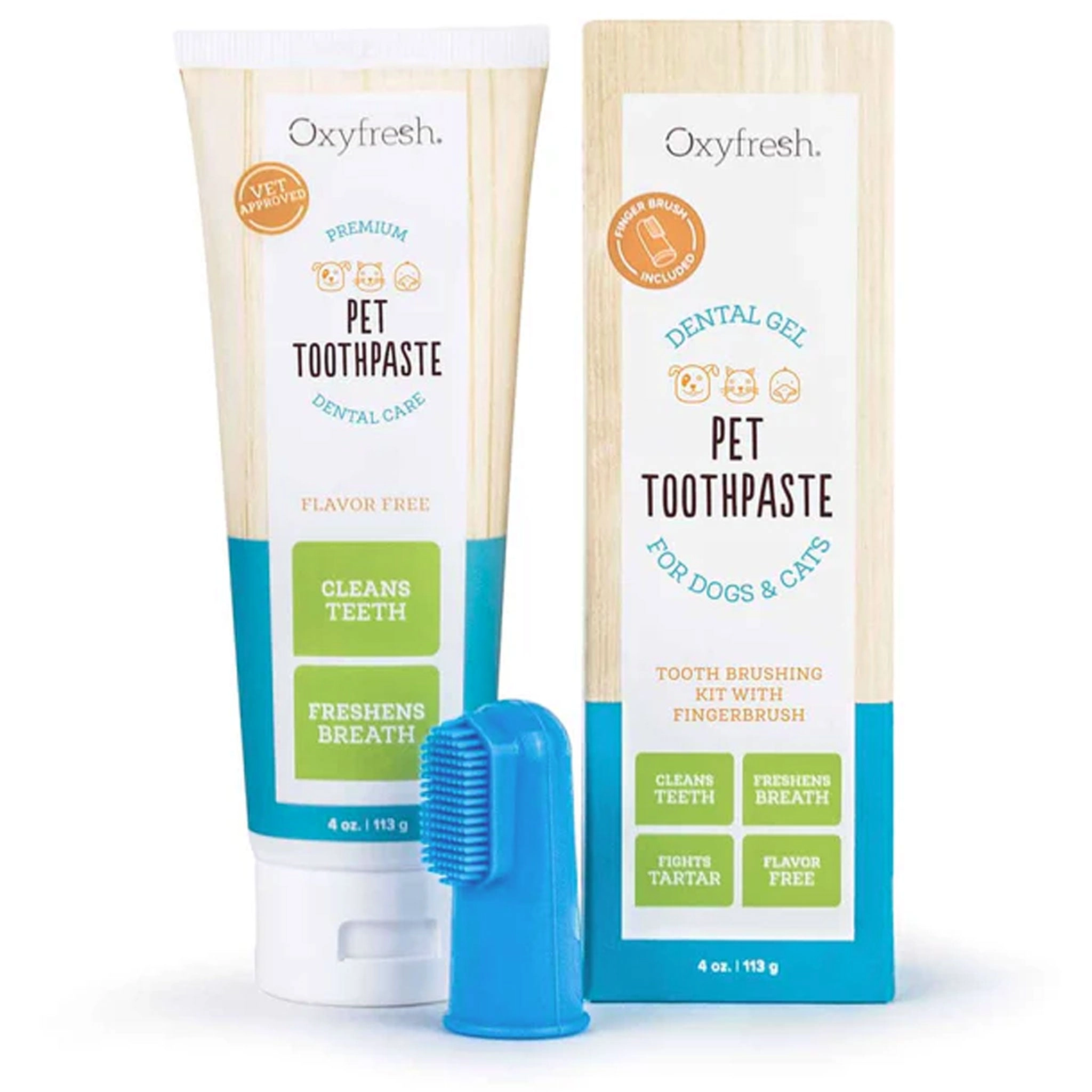 Oxyfresh Pet Toothpaste Finger Brush Kit Oxygene Dog Grooming
