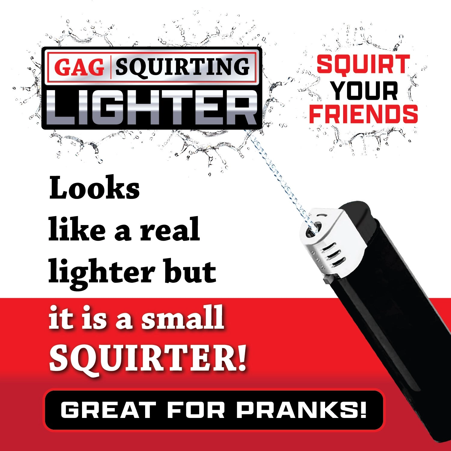 Practical Joke Gag Squirt Lighter 12 Pieces Per Retail Ready Display 25321