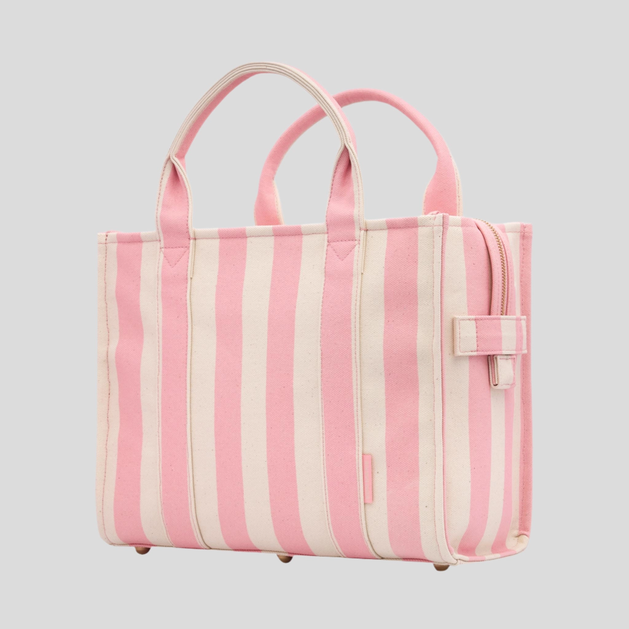 Small Bon Vivant Structured Tote Bag -- Blush Stripe
