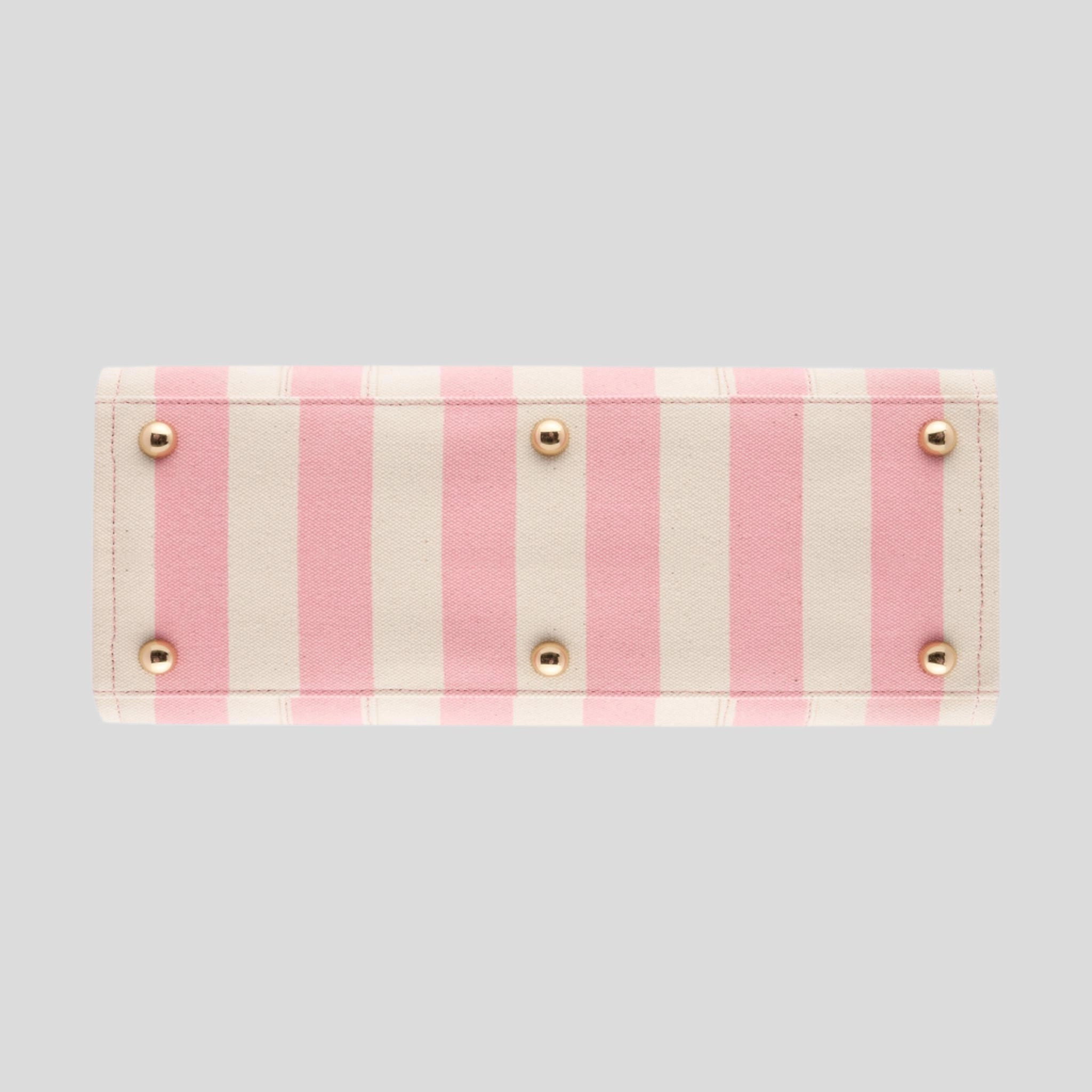 Small Bon Vivant Structured Tote Bag -- Blush Stripe