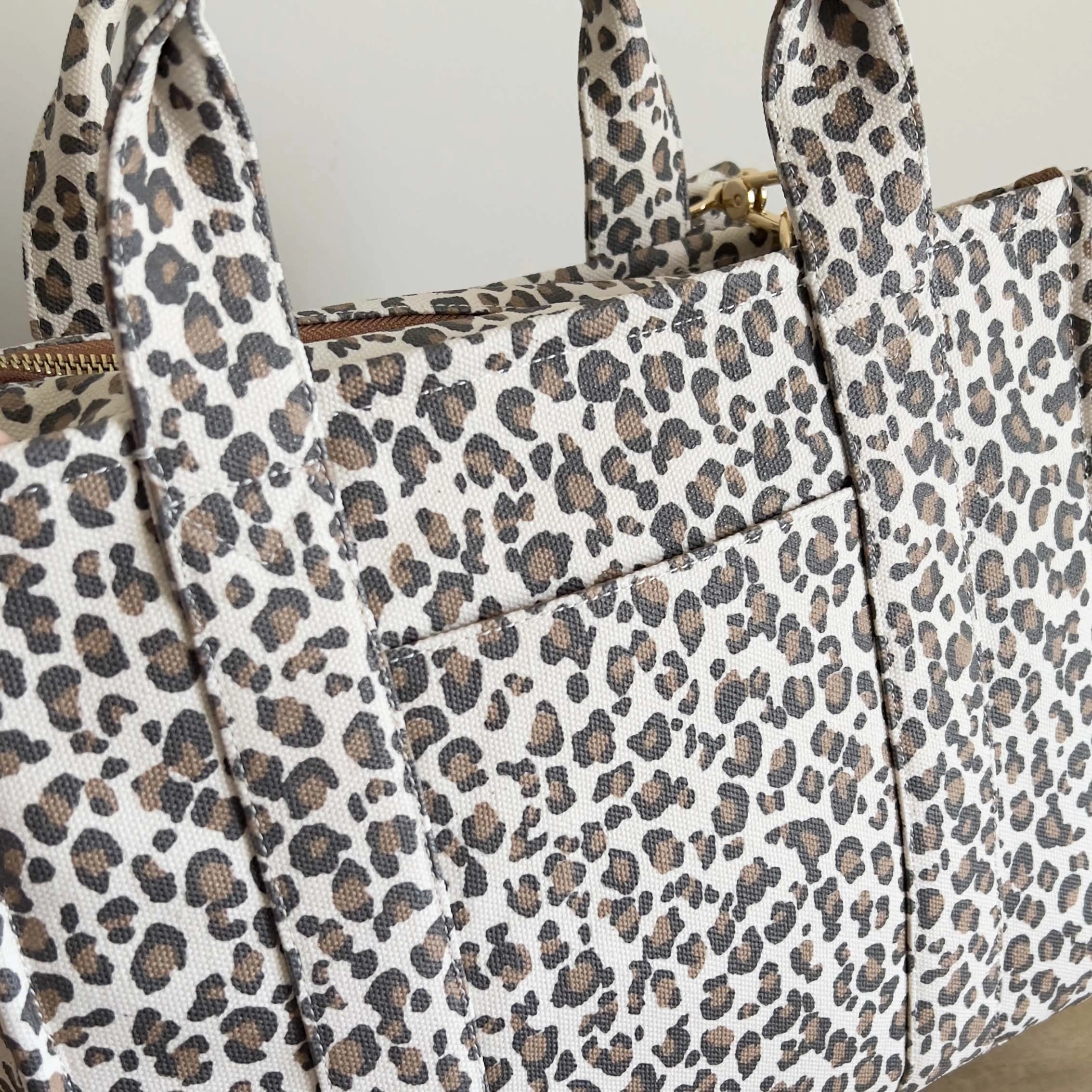 Small Bon Vivant Structured Tote Bag -- Leopard/Tan