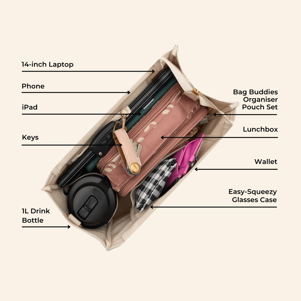 Small Structured Tote Bag -- Latte
