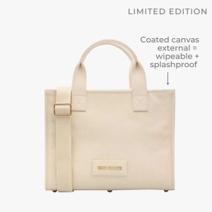 Small Structured Tote Bag -- Natural Canvas